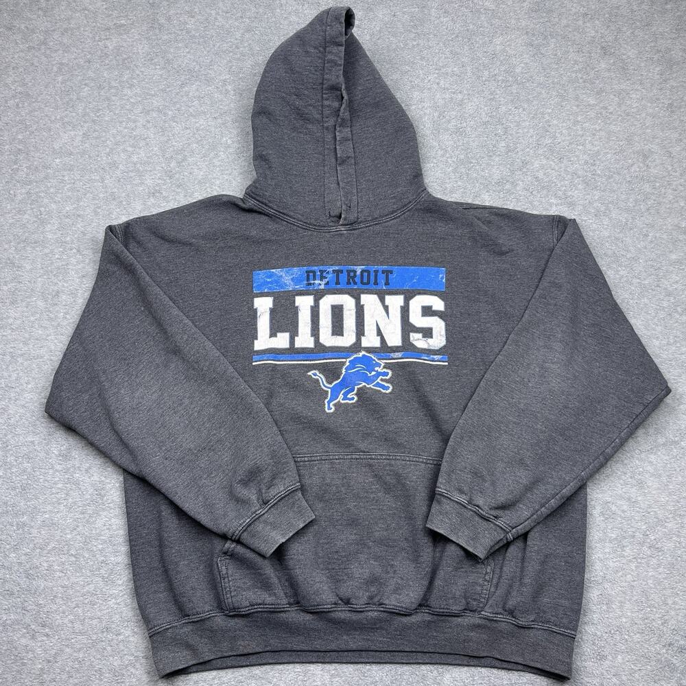 Detroit Lions NFL Team Apparel hoodie charcoal gray size XL